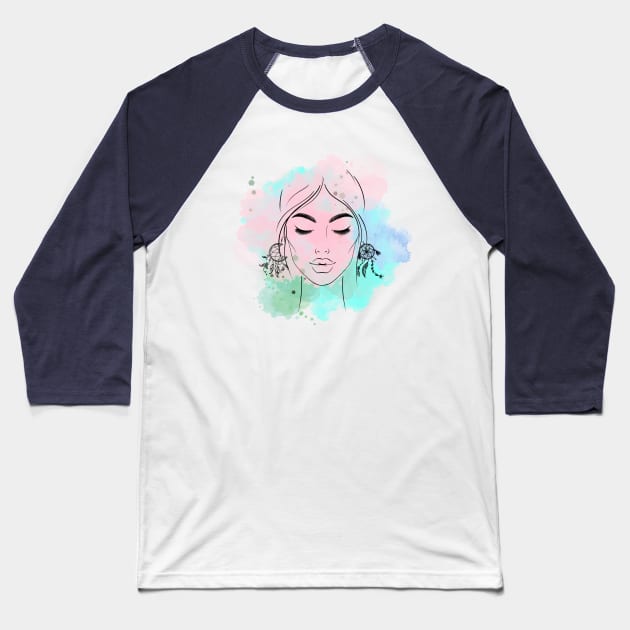 Dreamcatcher woman Baseball T-Shirt by VeganRiseUp